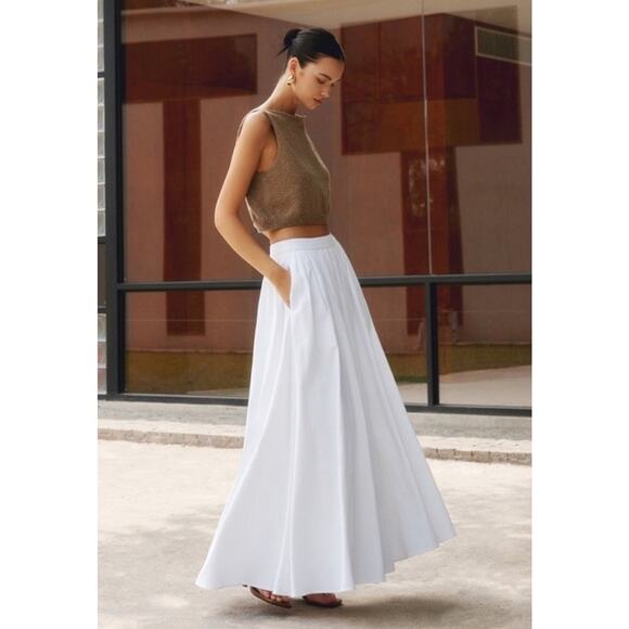 Commense Dresses & Skirts - Nwt Commense Women's Linen Blend Long White Skirt Size Small